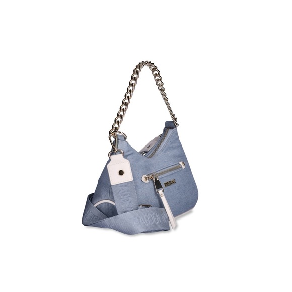 NYC Women's Chain Crossbody Handbag with pouch. Denim - Picture 9 of 9